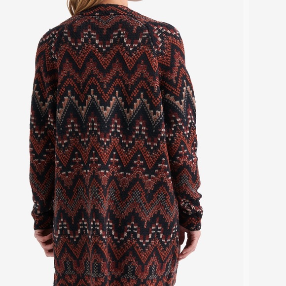 Lucky Brand Tribal Print Wool Blend Sweater Cardigan - Picture 3 of 9